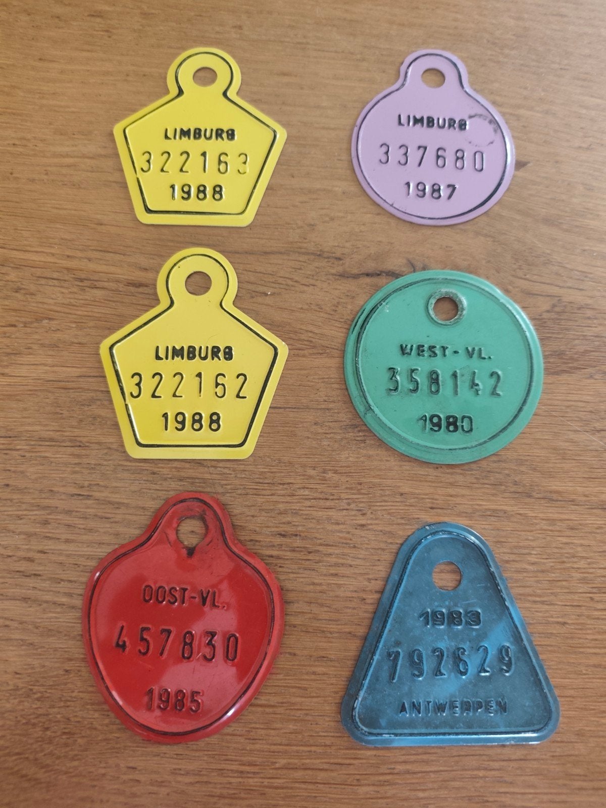 6x fietstaksplaten te koop, Collections, Collections Autre, Enlèvement