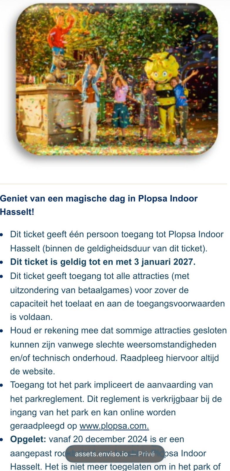 4 tickets plopsa indoor, Tickets en Kaartjes