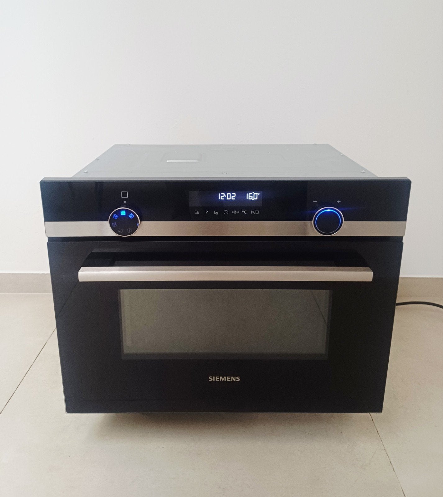 Siemens iQ500 inbouw combimagnetro oven, Ophalen, Zo goed als nieuw, Inbouw, Draaiplateau