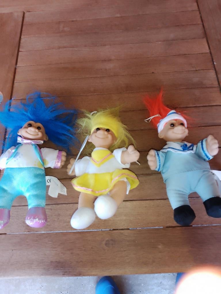 Authentieke trollen uit de jaren '80 - nieuwstaat 9€=3stuks, Antiek en Kunst, Ophalen