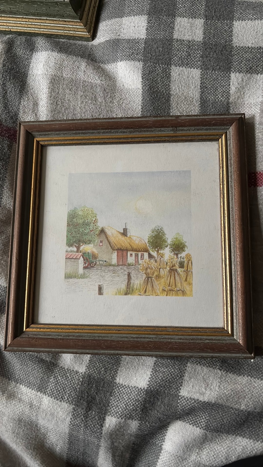 Klein schilderijtje, Ophalen, Ingelijst, Landschap, Papier
