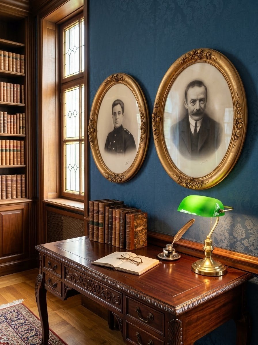 Prachtige set van twee unieke, antieke ovale kaders, Enlèvement, Verre