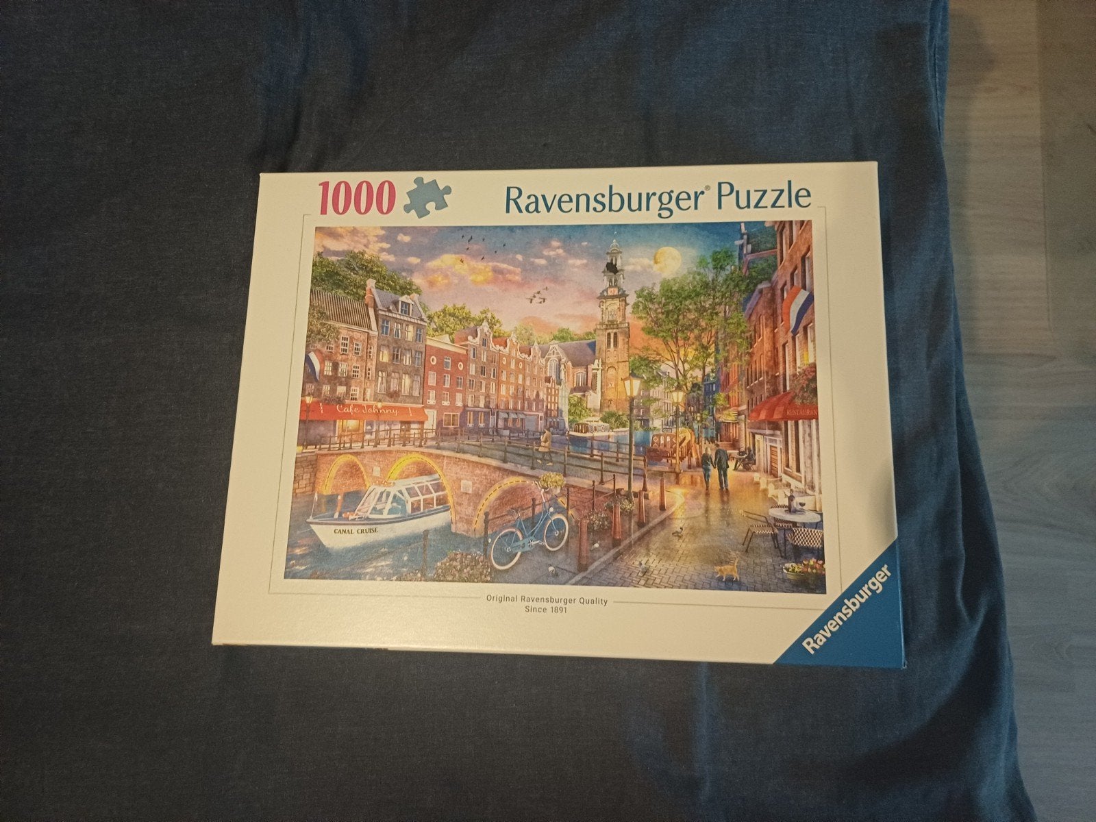 puzzel Sunset Over Amsterdam Ravensburger 1000 stukjes, Ophalen of Verzenden, 500 t/m 1500 stukjes, Zo goed als nieuw, Legpuzzel
