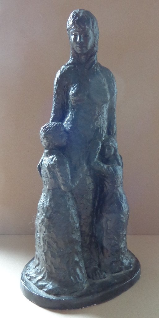 MONOGRAM E.A. / MOEDERSCHAP / SCULPTUUR GIPS / H= 44cm MONO, Enlèvement, Gips