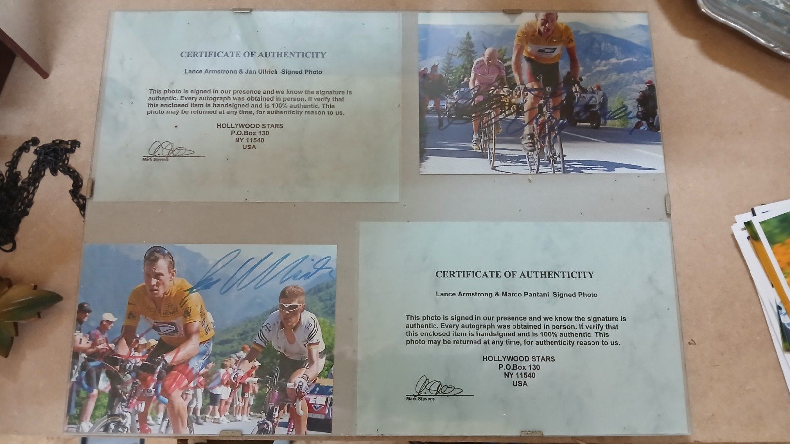 Signatures d'Armstrong, Ulrich et Pantani, Collections, Enlèvement ou Envoi