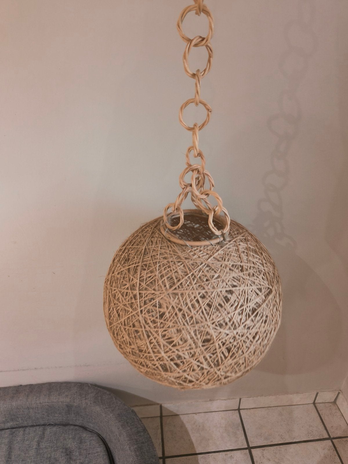 vintage geweven hanglamp, Huis en Inrichting, Ophalen