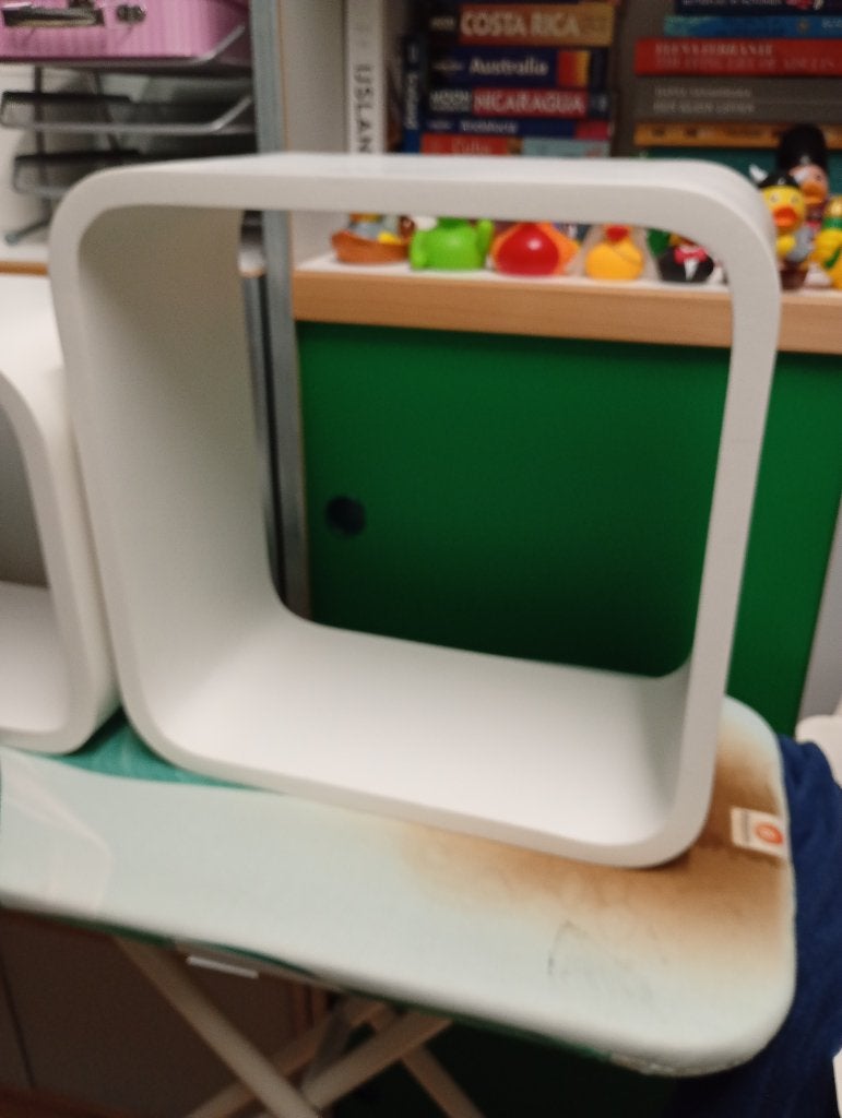 Nachtkastje of boekenrek: 3 kubussen ,3 maten, Huis en Inrichting, Ophalen, Gebruikt, 55 tot 70 cm, 45 tot 65 cm