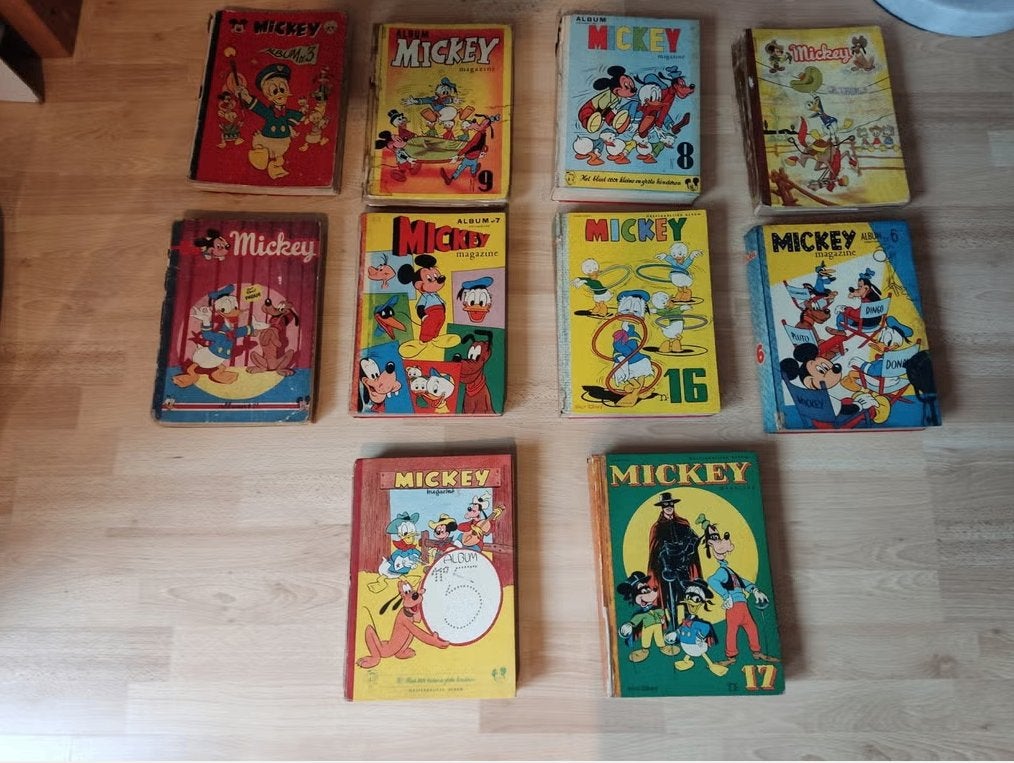 Oude Mickey albums nrs 1 tot 18 Volledige reeks!!, Boeken, Complete serie of reeks, Walt Disney, Ophalen, Gelezen