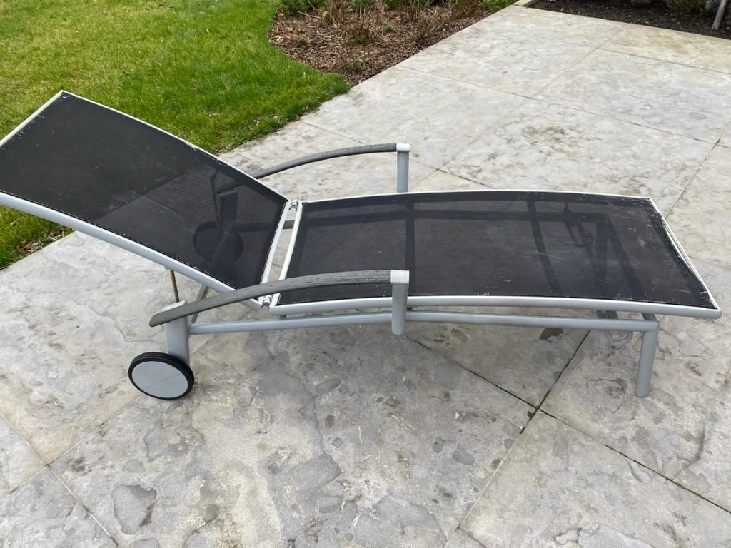 chaise longue, chaise longue avec accoudoirs, Enlèvement, Utilisé, Aluminium, Réglable