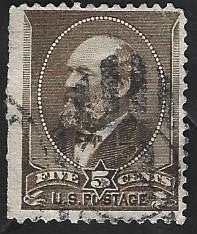 1 Postzegel USA 1882 James Garfield, Ophalen of Verzenden, Gestempeld, Noord-Amerika