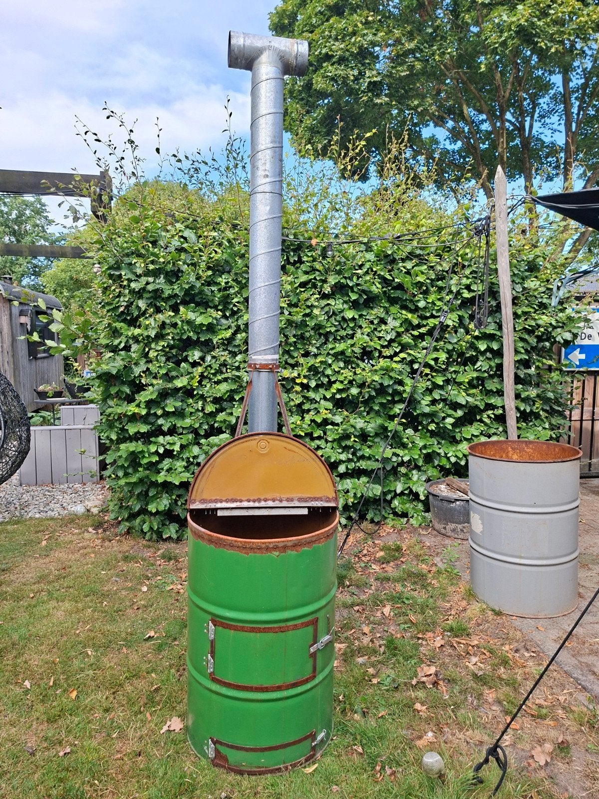 olievat oliedrum bbq stookvat stookton, Ophalen, Gebruikt
