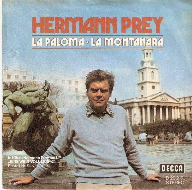 single Hermann Prey - La paloma, CD & DVD, Vinyles Singles, Enlèvement ou Envoi, 7 inch, Comme neuf, Classique