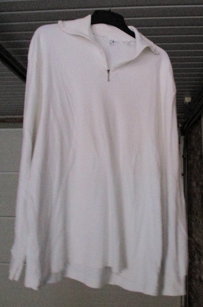 Witte trui / sweater met korte rits mt 48, Ophalen of Verzenden, Zo goed als nieuw, Wit, Trui of Vest