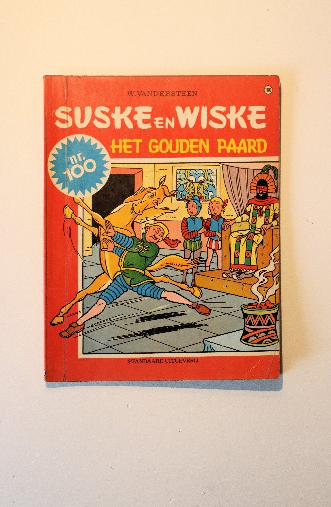 Suske en Wiske - Het gouden paard (Nr 100, 1ste druk), Gelezen, Willy Vandersteen, Eén stripboek, Ophalen of Verzenden