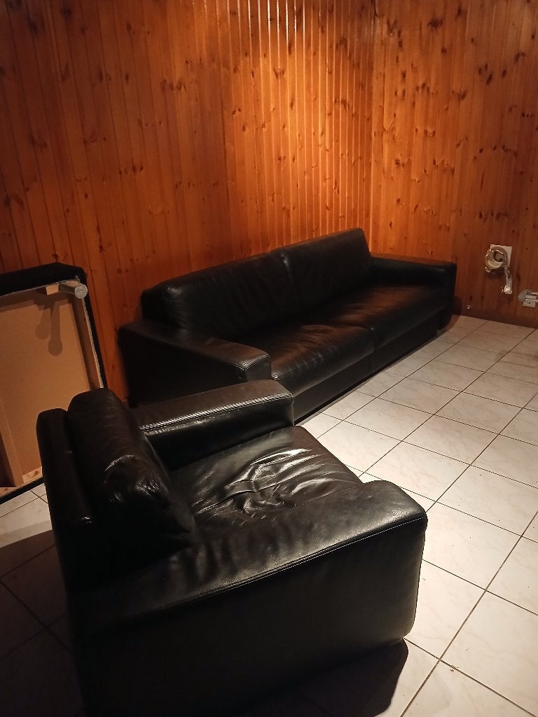 Canapé, 100 à 125 cm, Noir, Banc droit, Enlèvement