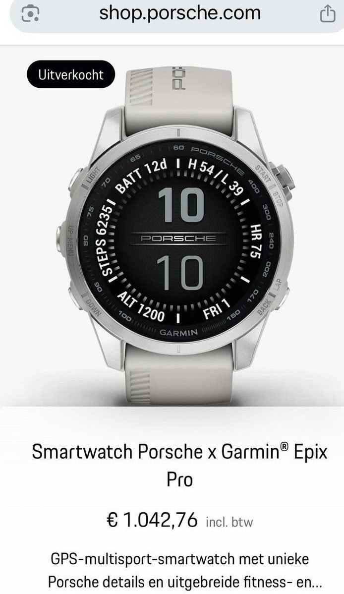 Montre intelligente Porsche x Garmin Epix Pro, Bijoux, Sacs & Beauté, Neuf, Étanche, Enlèvement ou Envoi, Garmin