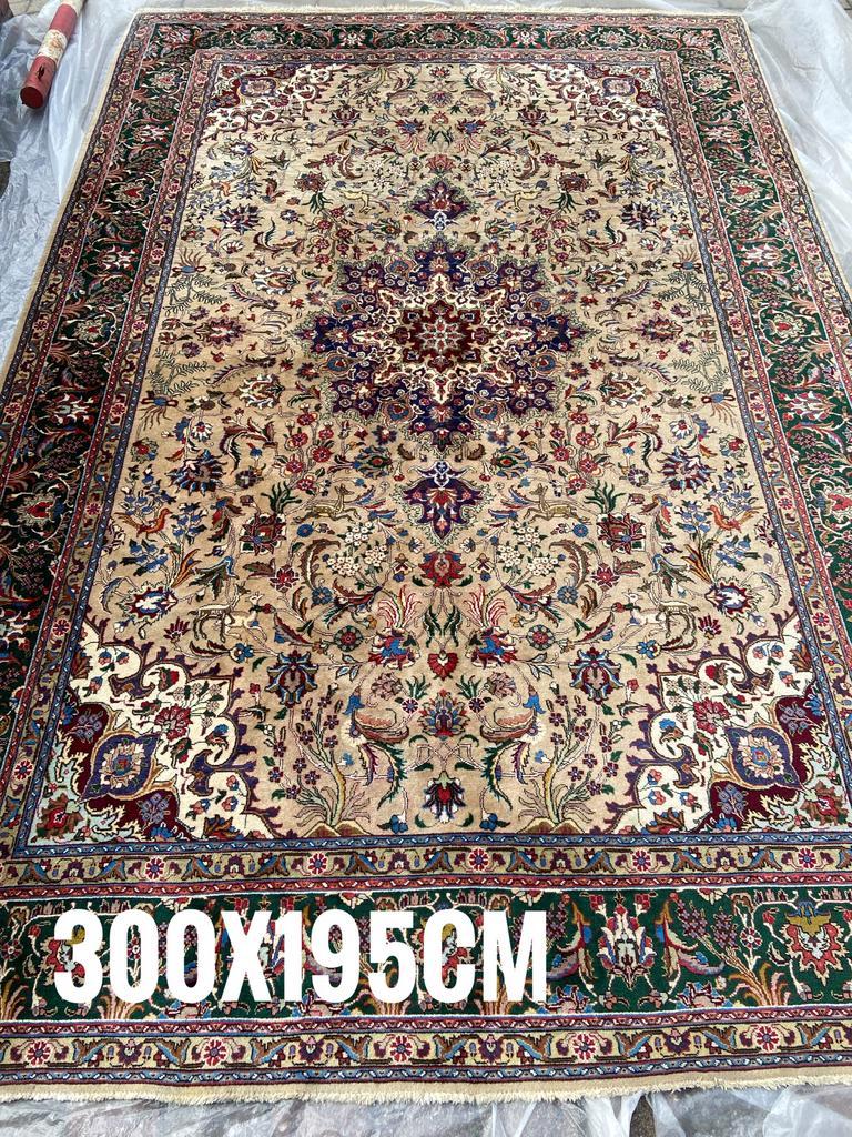 Zeer oud TABRIZ IRANIAN vloerkleed , afm. 300x 195 cm, Ophalen, Gebruikt