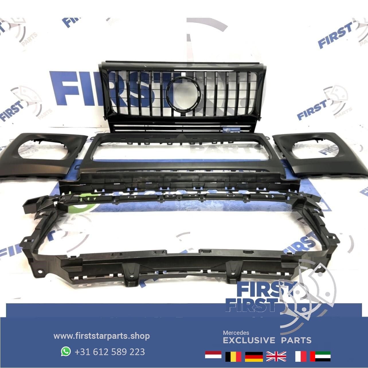 W463 G KLASSE AMG VOORBUMPER DELEN ZWART Mercedes AMG 63 LIN, Utilisé, -, Avant, -