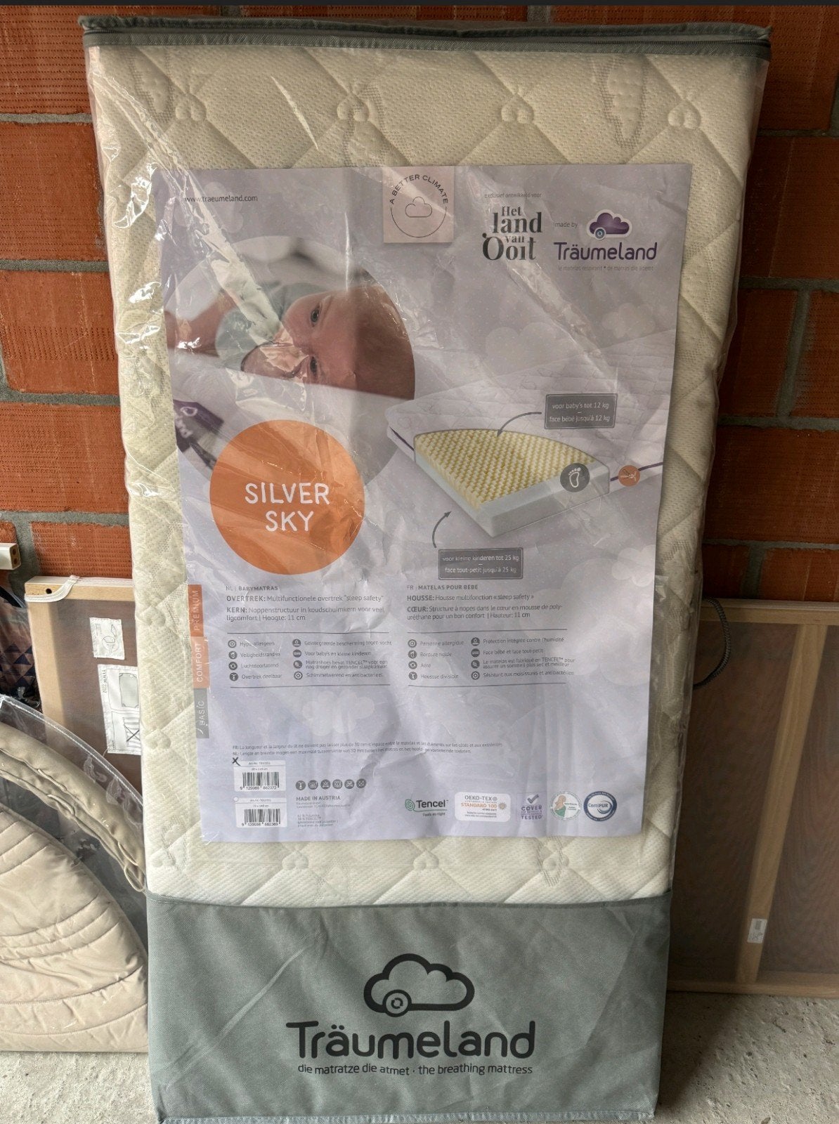 Träumeland Silver Sky Premium Babymatras 60x120 cm, Matelas, Moins de 70 cm, Comme neuf, Enlèvement