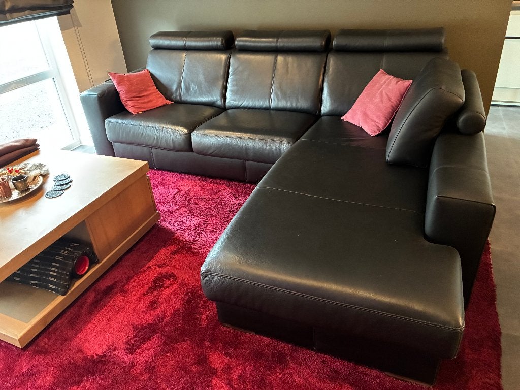 Sofa zetel leder Natuzzi, 250 à 300 cm, Banc d'angle, Quatre personnes ou plus, Comme neuf