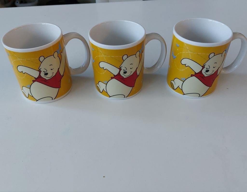 Set van 3 identieke koffiemokken van Disney Winnie the Poeh, Ophalen