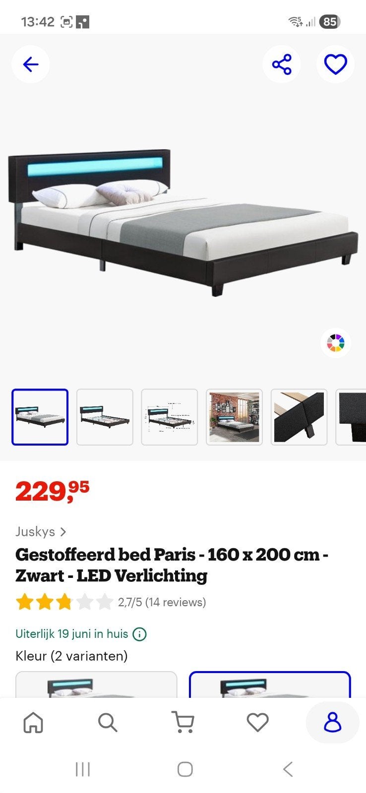 Bed met ledverlichting, Huis en Inrichting, Ophalen, Matras