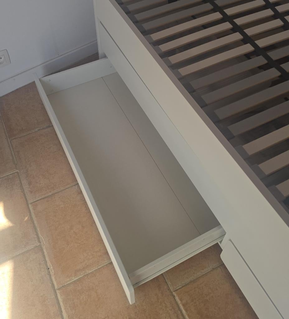 Ikea SLÄKT bed 90x200cm, Ophalen, 90 cm, Eenpersoons, Wit