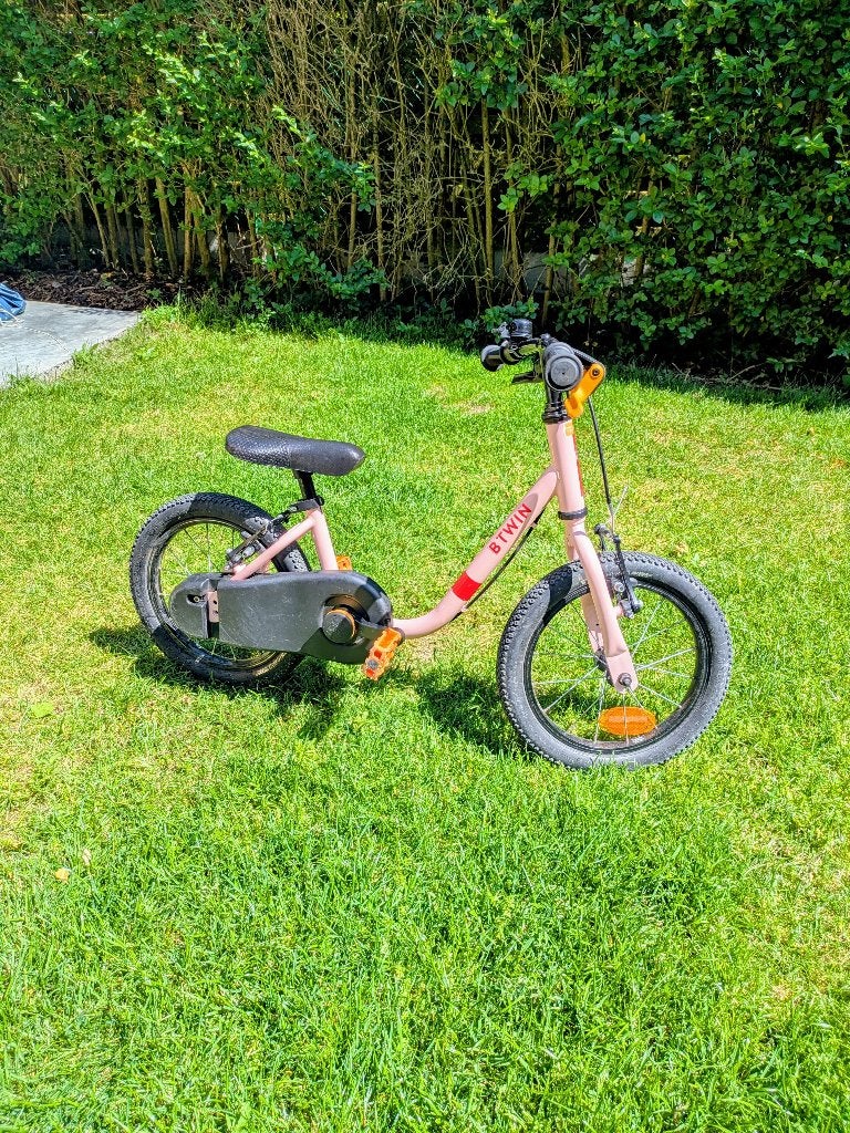 2-in-1 kinderfiets (14 inch), Fietsen en Brommers, Fietsen | Kinderfietsjes, Ophalen, Gebruikt, Velgrem, B-Twin