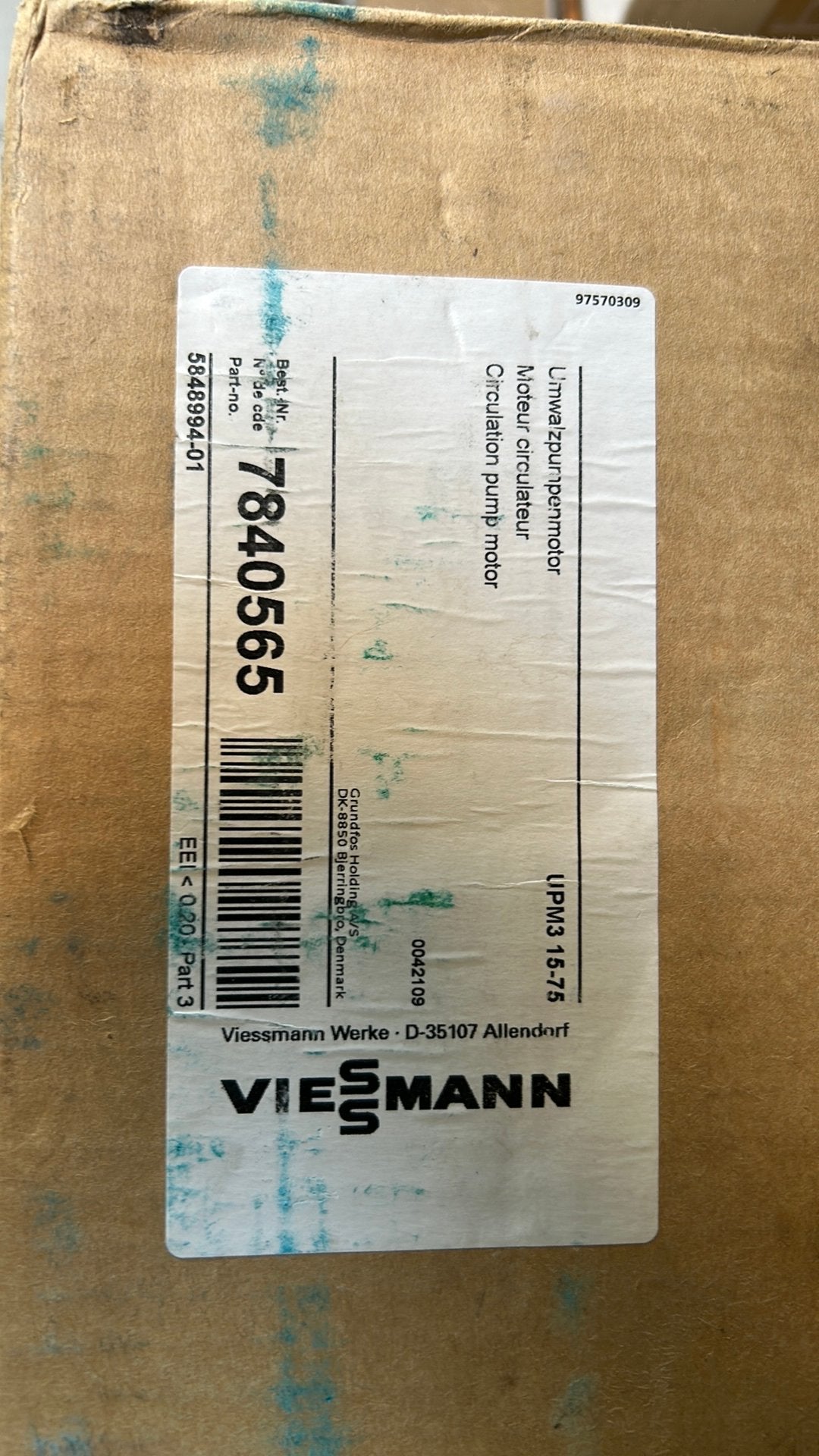 Viessmann cv pomp UPM3 18-75, Doe-het-zelf en Bouw, Ophalen of Verzenden, Nieuw
