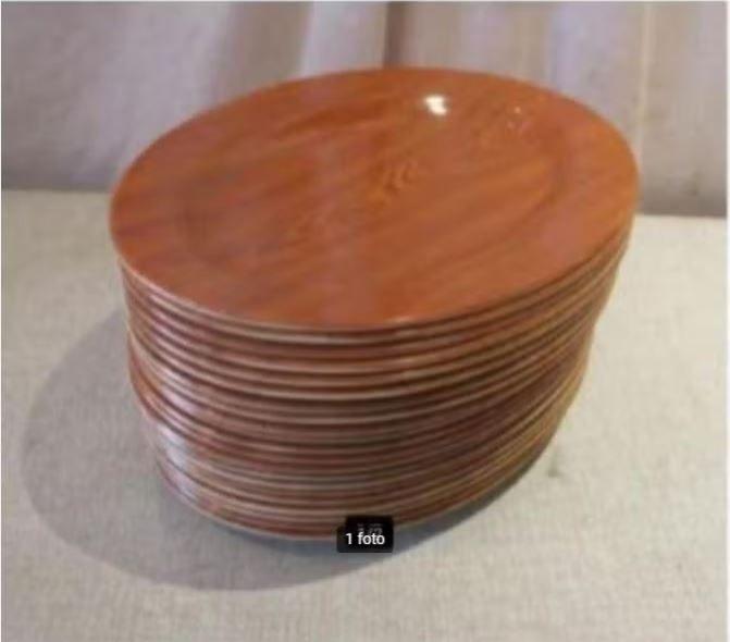 21 Dienbladen voor thee of koffie - Melamine - 30x22, Ophalen of Verzenden, Zo goed als nieuw, Ovaal, Kunststof
