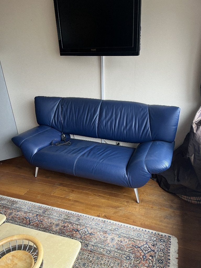 zetel, Huis en Inrichting, Ophalen, Driepersoons, Leer, Zo goed als nieuw