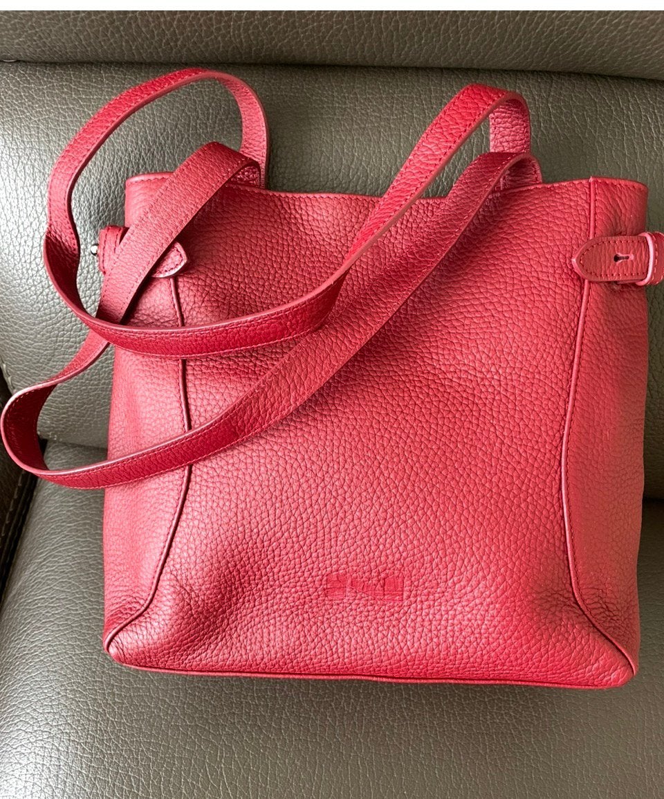 NATHAN baume rode handtas, Handtassen en Accessoires, Tassen | Damestassen, Ophalen, Zo goed als nieuw, Handtas