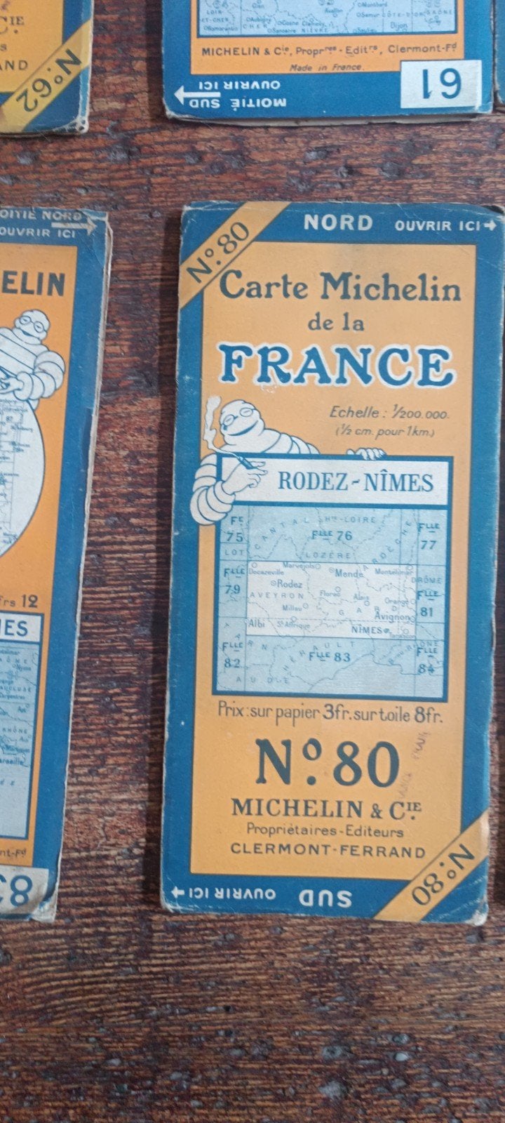 30 anciennes cartes routières de France * Michelin, Enlèvement ou Envoi, Utilisé, Carte géographique, 1800 à 2000