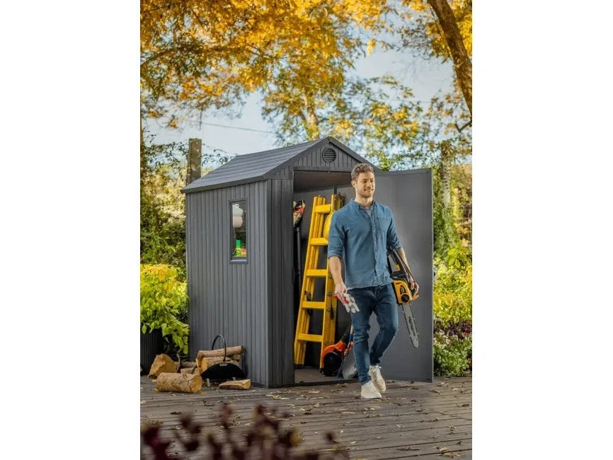 Tuinhuis / Berging Antraciet – Onderhoudsvrij – Nieuw, Jardin & Terrasse, Abris de jardin, Neuf, Moins de 200 cm, 2 fenêtres, Synthétique