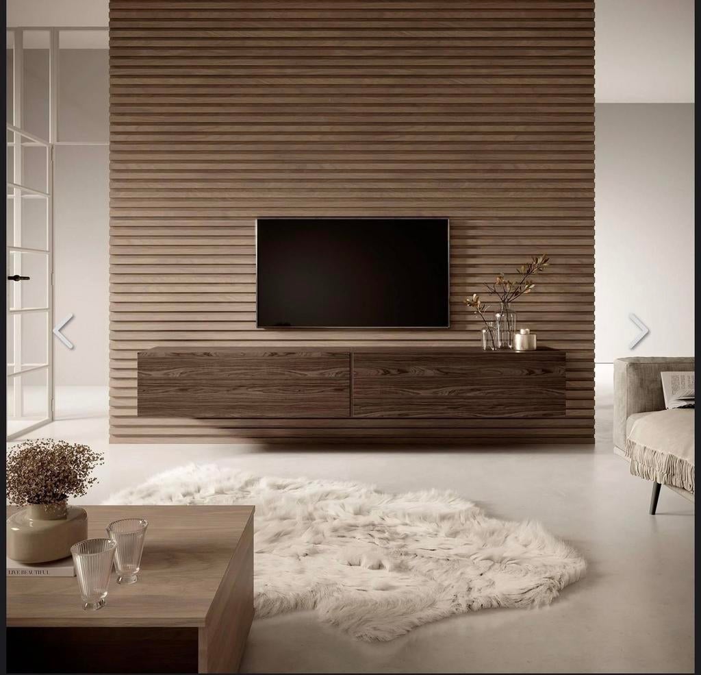 Meuble TV en bois (neuf) Bruxelles, Enlèvement, Neuf, 200 cm ou plus, Moins de 100 cm