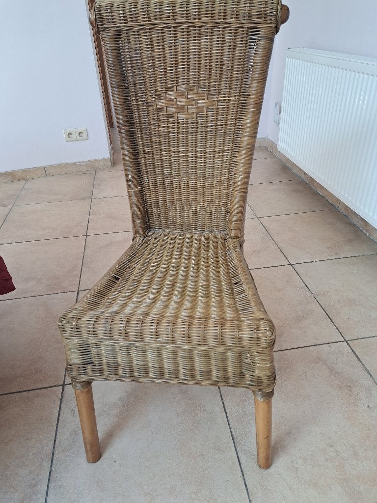 Set de 6 chaises, Maison & Meubles, Chaises, Utilisé, Cinq, Six Chaises ou plus, Osier ou Rotin, Brun, Enlèvement