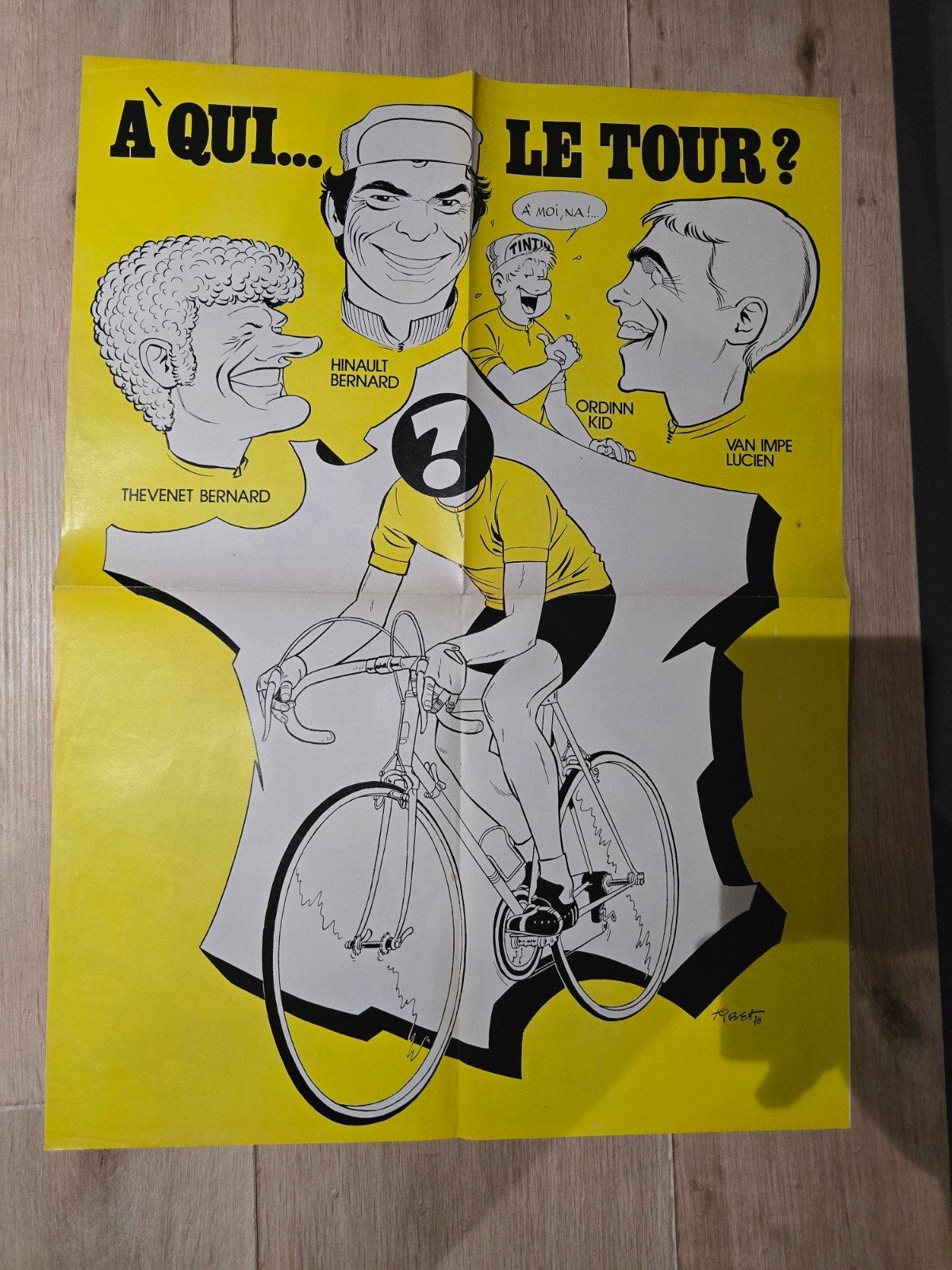 Poster Kuifje Tour de France 1978 — Hinault Thévenet Van Imp, Verzamelen, Ophalen of Verzenden