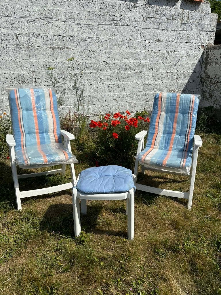 Tuinstoelen met kussen inklapbaar, Jardin & Terrasse, Chaises de jardin, Enlèvement, Comme neuf, Synthétique, Ajustable