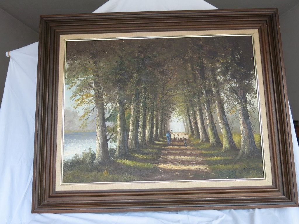 schilderij DREEF, Antiek en Kunst, Ophalen, Doek, Landschap, Olieverf