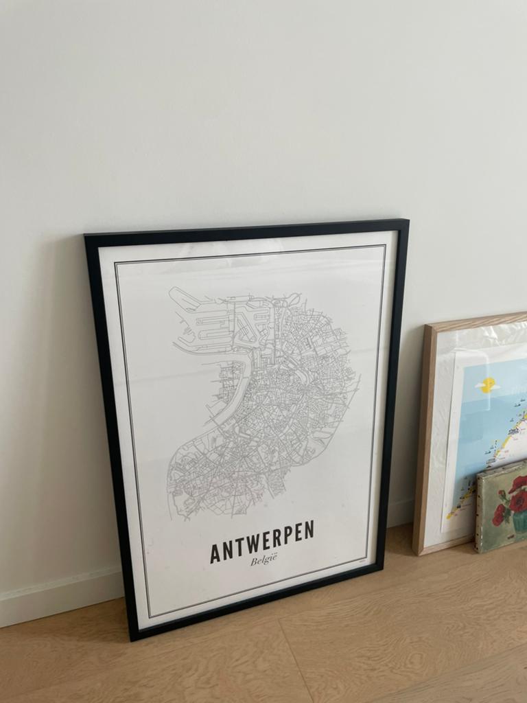 Poster Antwerpen inc. zwarte kader, Audio, Tv en Foto, Fotografie | Fotolijsten, Ophalen, Zo goed als nieuw