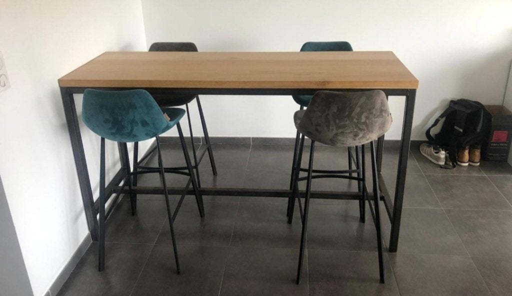 Industriele tafel, hoge tafel, Ophalen, Zo goed als nieuw, 150 tot 200 cm, Rechthoekig