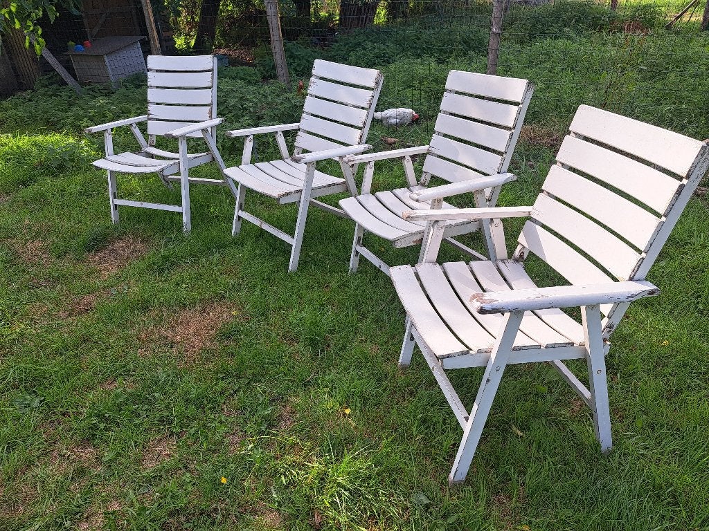 Tuinstoelen, Ophalen, Gebruikt, Hout, Stapelbaar