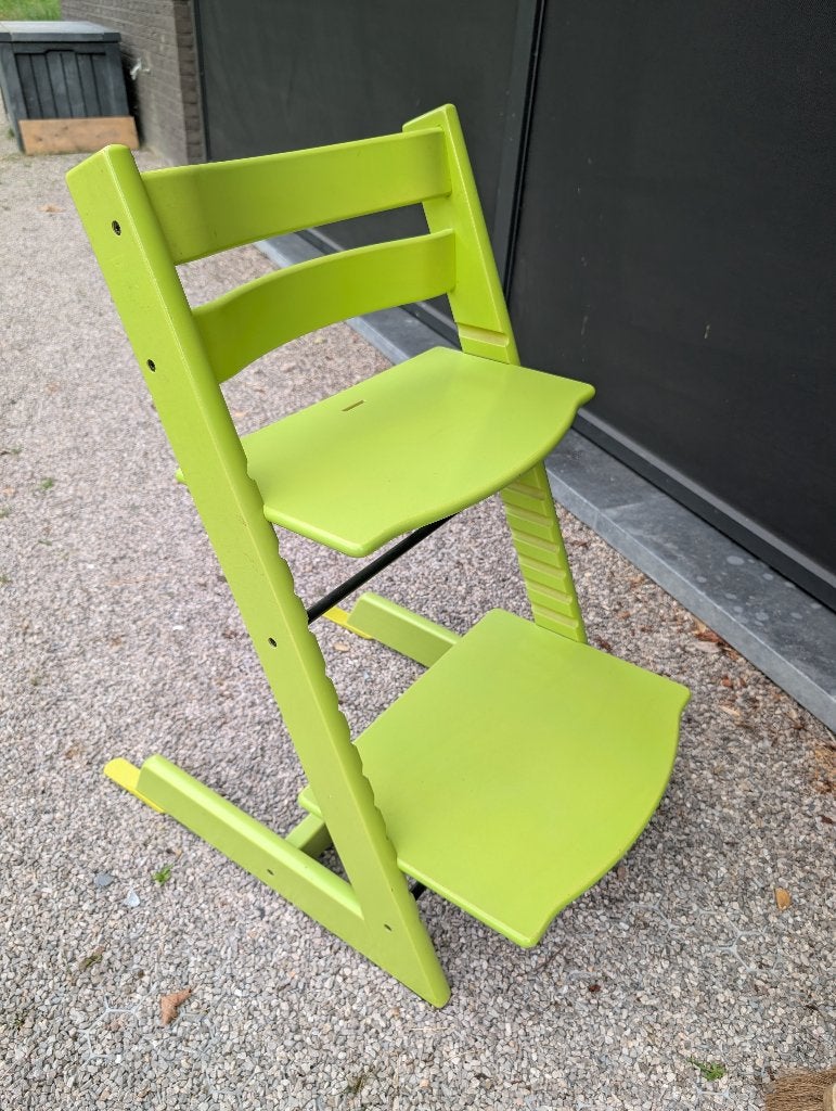 Tripp Trapp Stokke groen, Enlèvement, Utilisé, Chaise évolutive, Coulissant