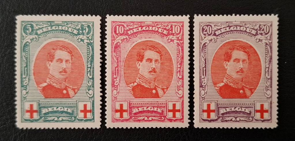 Belgique : COB 132/34 ** Croix-Rouge 1915., Sans timbre, Neuf, Enlèvement ou Envoi, Non oblitéré