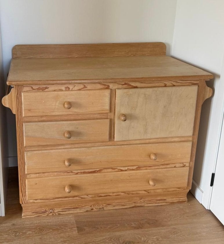 Houten commode, Huis en Inrichting, Kasten | Ladekasten, Ophalen, Gebruikt, 100 tot 150 cm, Vintage