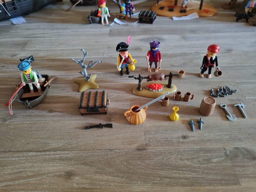 Playmobil - Fête des pirates et pirate avec bateau, Pirates, Enlèvement ou Envoi, Kit complet, Utilisé
