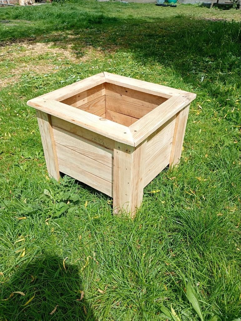 Plantenbak of Bloembak | Gemaakt uit palettenhout, Ophalen, Minder dan 60 cm, Vierkant, Nieuw