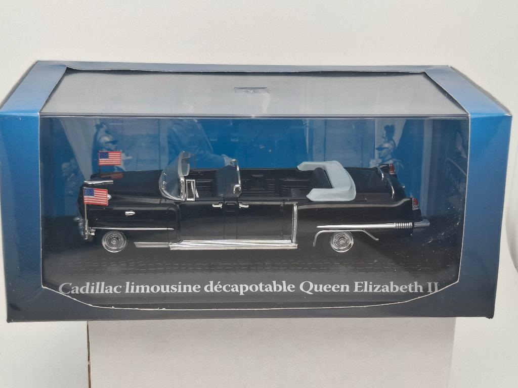 Cadillac Limousine visite la reine Elizabeth II - Atlas 1/43, Envoi, Comme neuf, Voiture, Autres marques