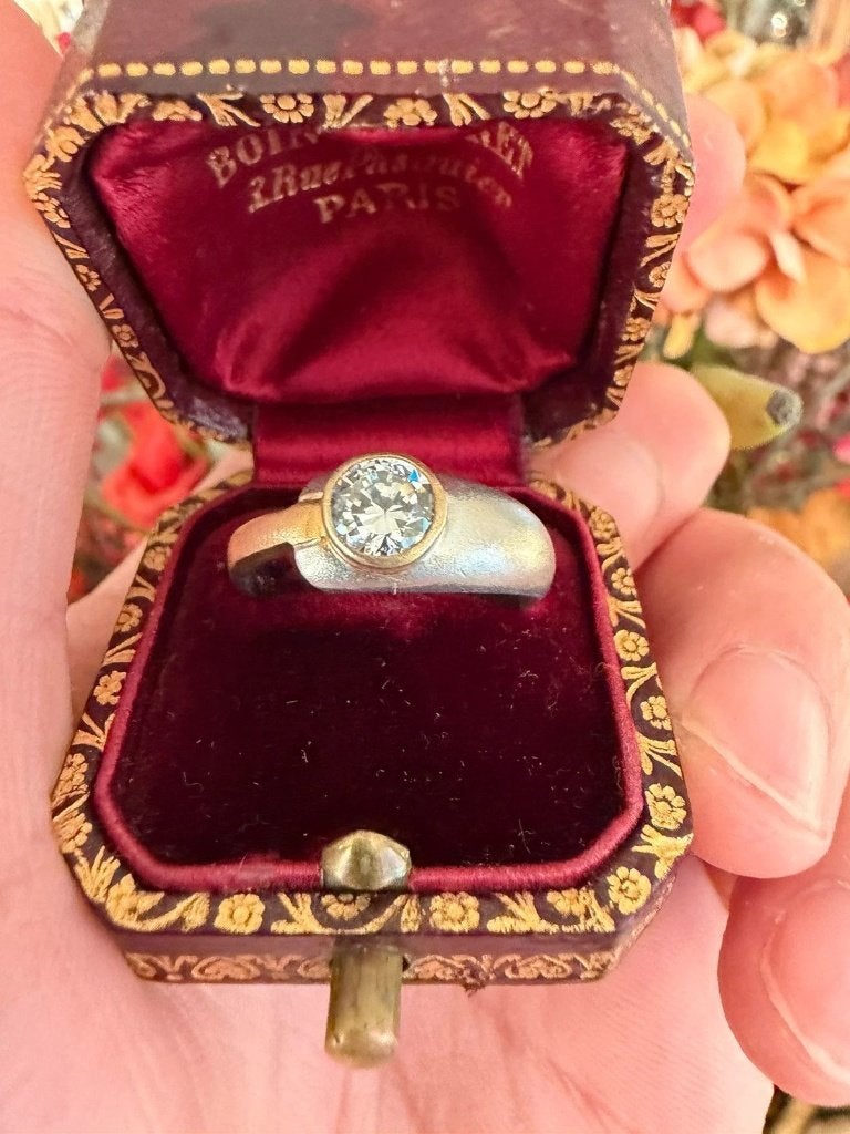 Prachtige ArtDeco Zilveren en Gouden Ring – Gold Filled, Handtassen en Accessoires, Ophalen of Verzenden, Zo goed als nieuw, Dame of Heer