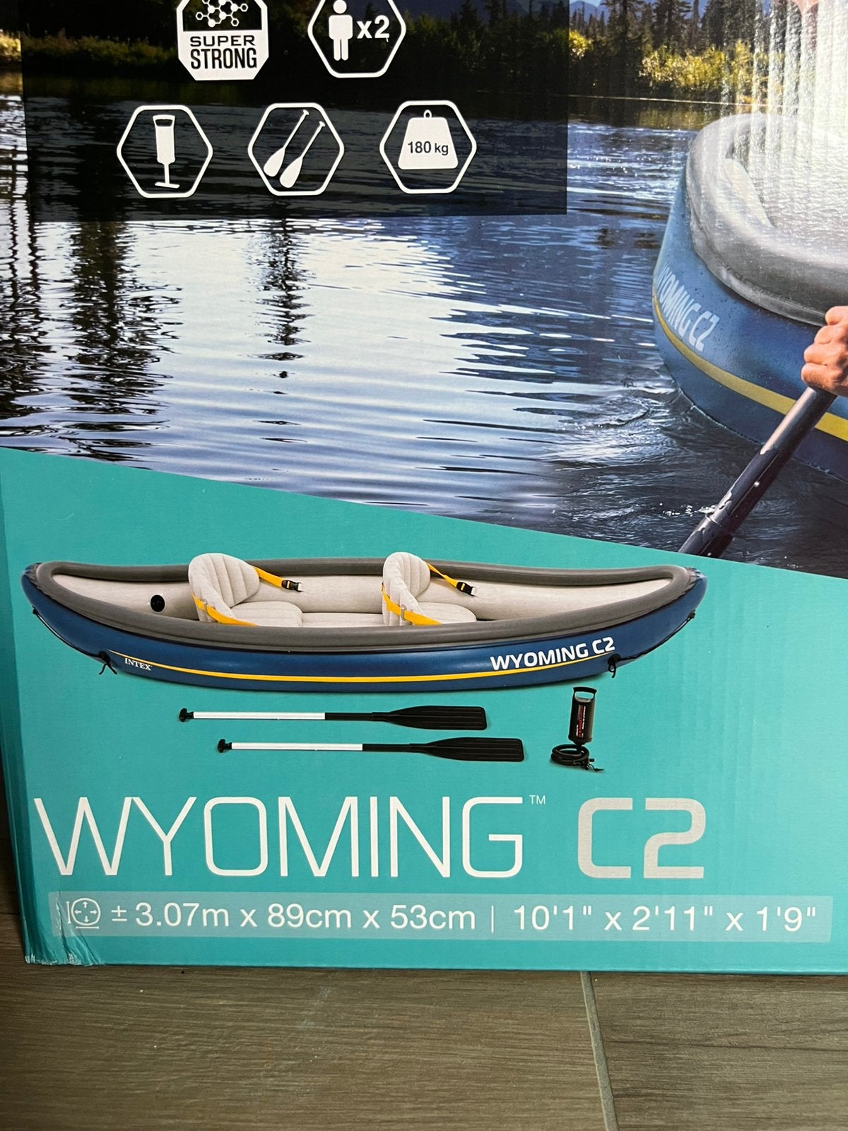 Kayak gonflable 2 personnes intex wyoming c2 neuf, Watersport en Boten, Ophalen, Opblaasbaar, Kajak, Nieuw